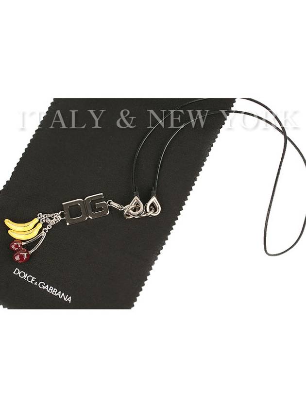 DG Logo Banana Pendant Necklace Black - DOLCE&GABBANA - BALAAN 5