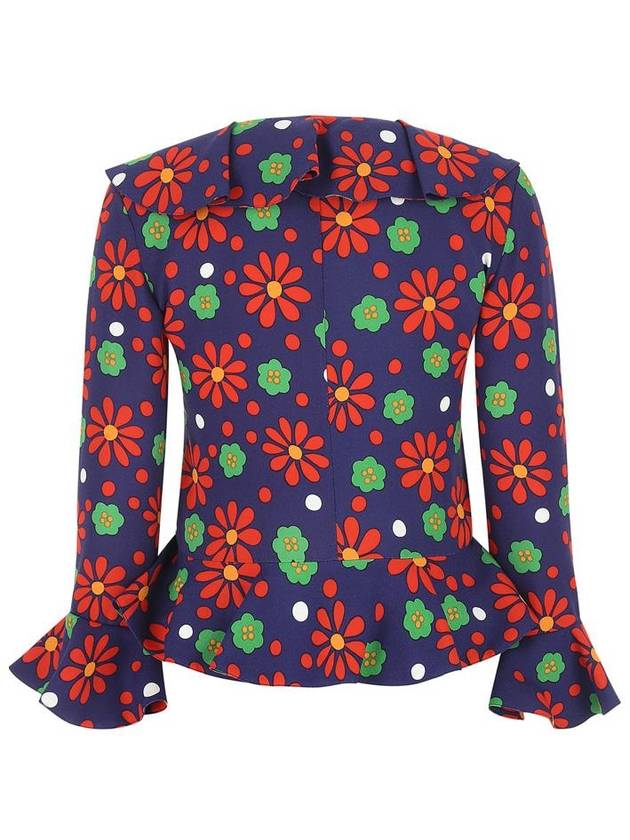 floral ruffle blouse - SAINT LAURENT - BALAAN 3