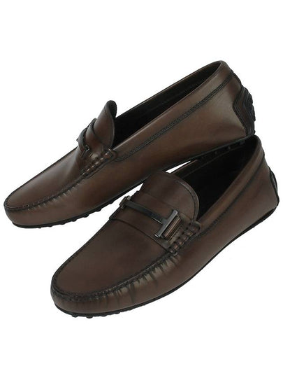 Men's Gommino Single City T Driving Shoes Brown - TOD'S - BALAAN 2