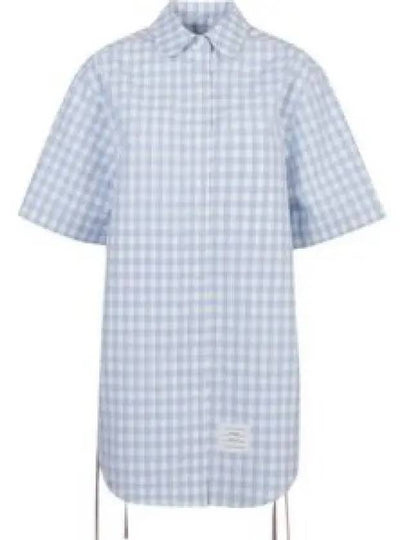 RWB Check Shirt Cotton Short Dress Blue - THOM BROWNE - BALAAN 2