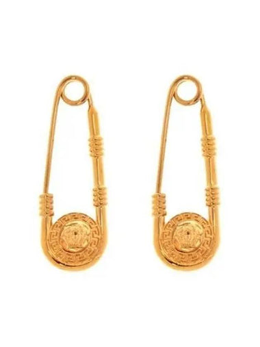 Women s Safety Pin Earrings Gold 1004827 1A00620 - VERSACE - BALAAN 1