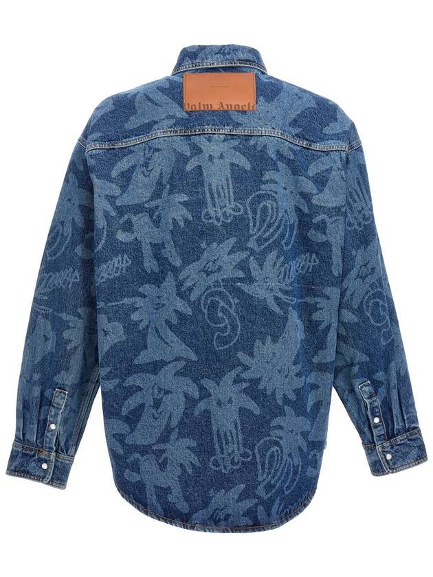 23 fw Denim Shirt WITH All-over PALMITY Print PMYD020E23DEN0014540 B0650471941 - PALM ANGELS - BALAAN 3