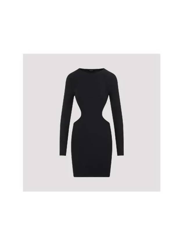 Cut Out Long Sleeved Midi Dress Black - BALENCIAGA - BALAAN 3