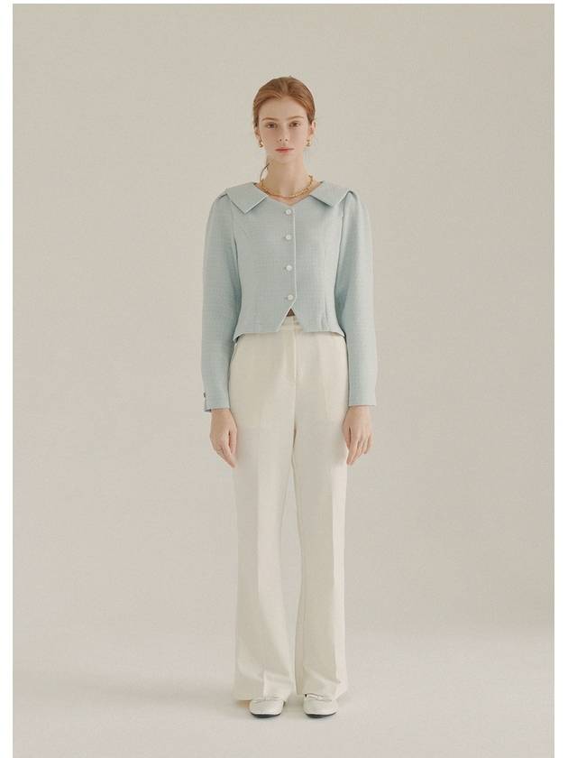 Dandelion open collar tweed blouse mint - MICANE - BALAAN 6