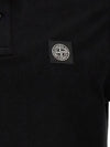 Stretch Cotton Pique Short Sleeve Polo Shirt Black - STONE ISLAND - BALAAN 8