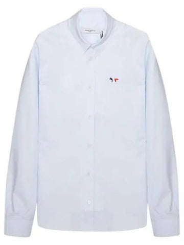 Tricolor Fox Patch Classic Shirt Men Long Sleeve - MAISON KITSUNE - BALAAN 1