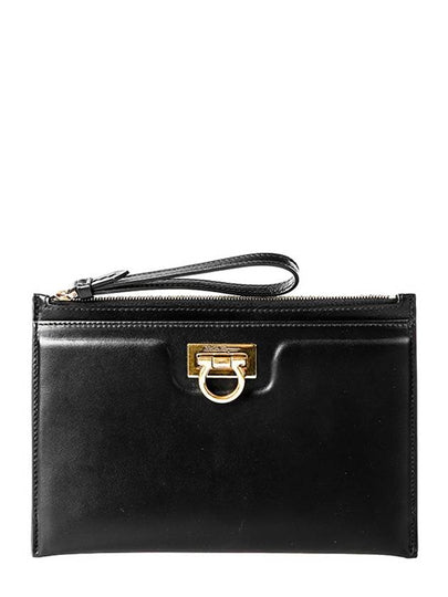 Gancini Clutch Bag Black - SALVATORE FERRAGAMO - BALAAN 2