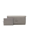 Women s Prada 1MH132 Gray Saffiano Silver Lettering Logo Long Wallet gt Gangbuk used luxury goods - PRADA - BALAAN 3