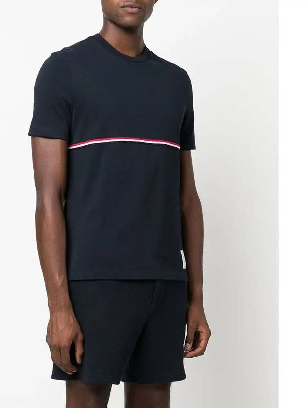 Midweight Jersey Short Sleeve T-Shirt Navy - THOM BROWNE - BALAAN 5