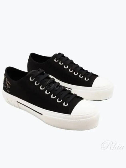 Check Ekd Cotton Low Top Sneakers Black - BURBERRY - BALAAN 2