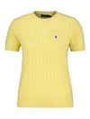 Polo Pony Cable Knit Top Yellow - POLO RALPH LAUREN - BALAAN 3