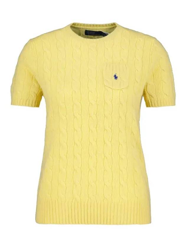 Polo Pony Cable Knit Top Yellow - POLO RALPH LAUREN - BALAAN 3