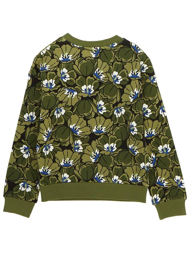 Kids Floral Print Sweatshirt Khaki - KENZO - BALAAN 3