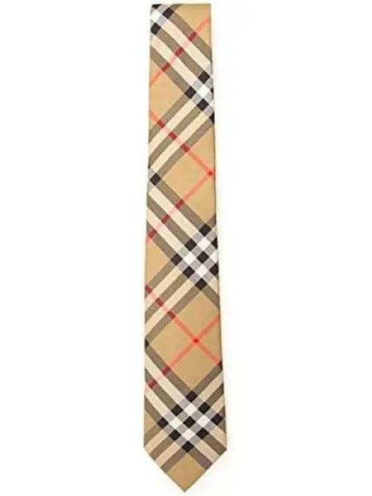 Men's Modern Cut Vintage Check Silk Tie Beige - BURBERRY - BALAAN 2