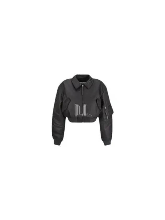 Crop Padded Bomber Jacket Anthracite Grey - ACNE STUDIOS - BALAAN 2