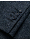 Men's Donegal Tweed 4 Bar Wool Single Coat Blue - THOM BROWNE - BALAAN 8