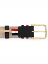 Men's Three Stripes Tab Pebbled Leather Belt Black - THOM BROWNE - BALAAN 4