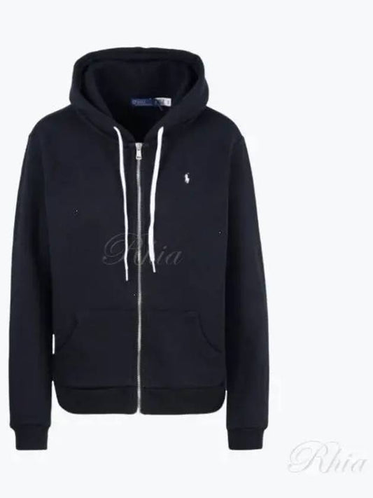 Embroidered Logo Pony Zip-Up Hoodie Black - POLO RALPH LAUREN - BALAAN 2