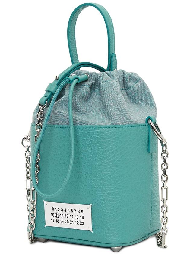 5AC Number Logo Texture Leather Bucket Bag Vert - MAISON MARGIELA - BALAAN 3