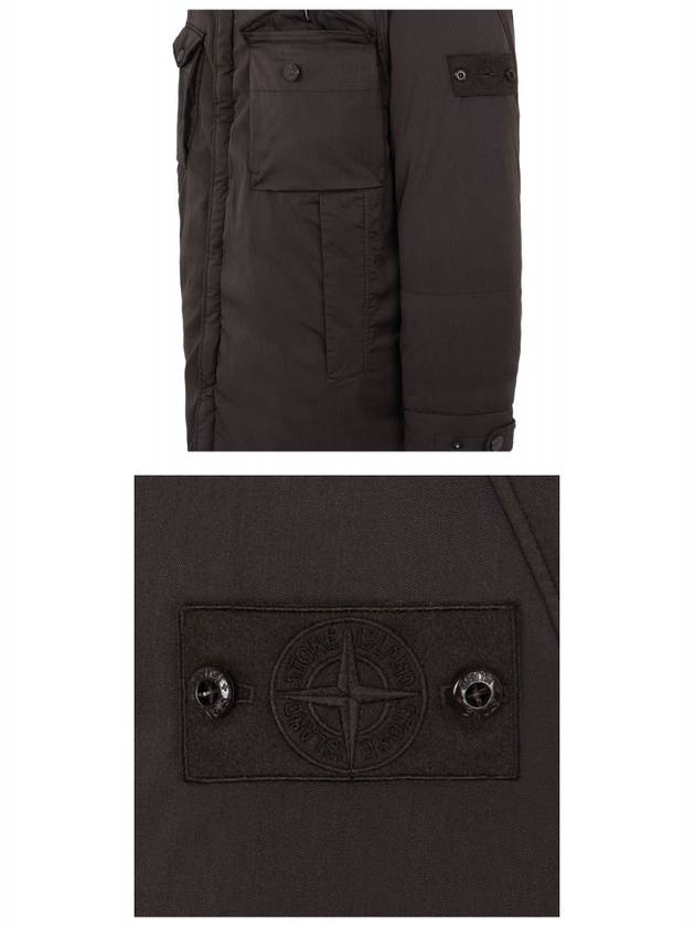 Wappen Stretch Wool Nylon Long Parka Brown - STONE ISLAND - BALAAN 7