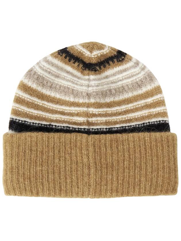 Logo Striped Beanie Brown - GANNI - BALAAN 3