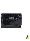 Matelasse Logo Leather Half Wallet Black - MIU MIU - BALAAN 2