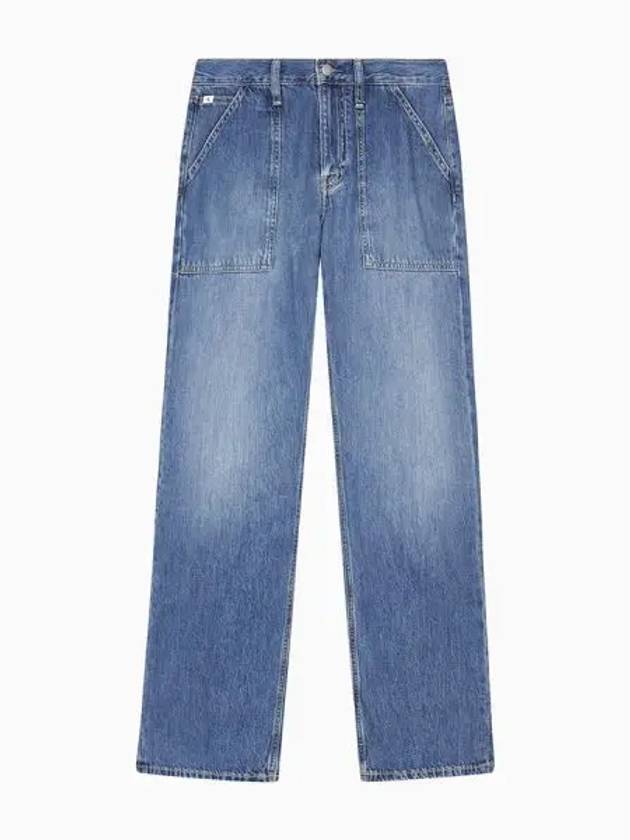 Jeans Low Rise Denim Straight Jeans Light Blue - CALVIN KLEIN - BALAAN 1