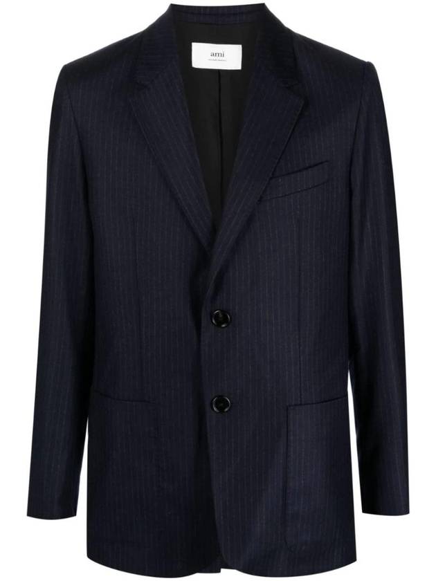 Pinstripe Single Breasted Blazer H23HBV005WV0024 - AMI - BALAAN 1