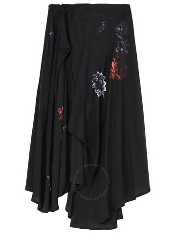 Yohji Yamamoto Drape & Gather Detail Silk Skirt Brand Size 2 Medium - YOHJI YAMAMOTO - BALAAN 1