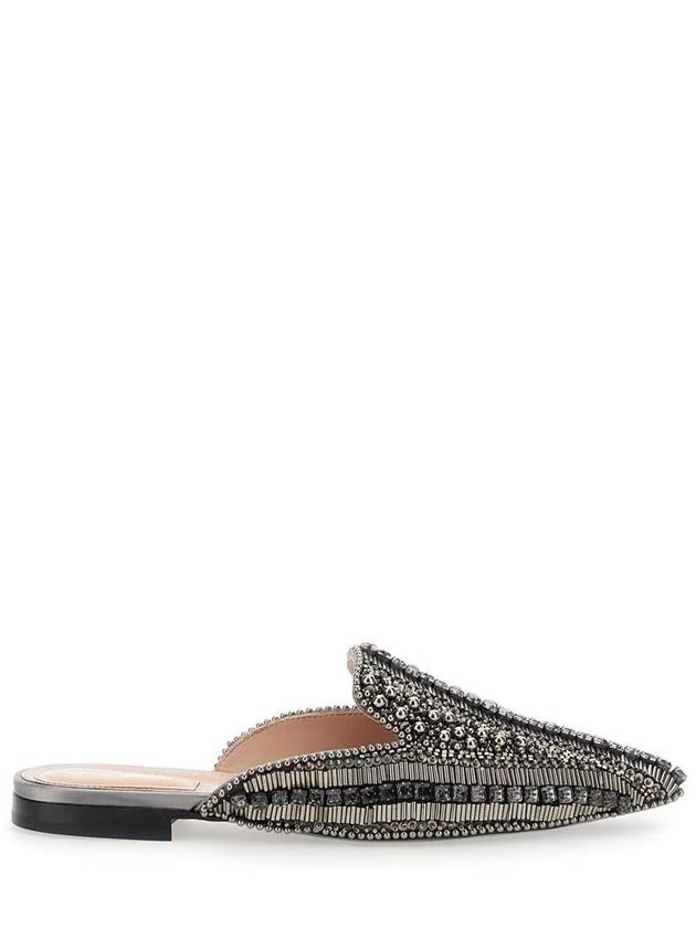 Grey Mules With Embroideries In Leather And Acetate Woman - ALBERTA FERRETTI - BALAAN 1