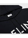 Logo Loose Cotton Fleece Hoodie Black - CELINE - BALAAN 5