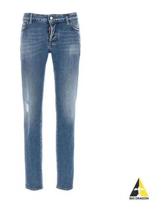 Medium Preppy Wash Jennifer Straight Jeans Blue - DSQUARED2 - BALAAN 2