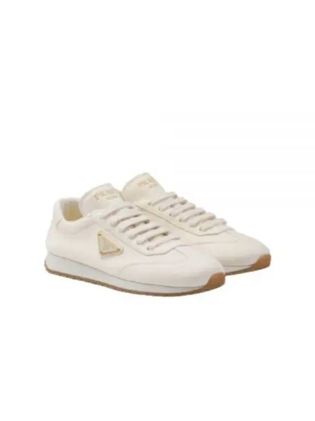 Leather Low Top Sneakers Ivory - PRADA - BALAAN 2