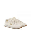 Leather Low Top Sneakers Ivory - PRADA - BALAAN 2