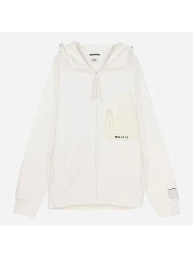 CP Company Men s Cotton Hooded Zip Up Jacket White 12CMSS078A005086W - CP COMPANY - BALAAN 1