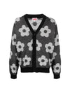 Flower Spot Cotton Cardigan Black - KENZO - BALAAN 2