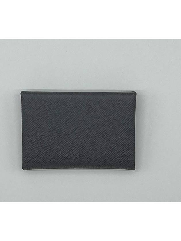 Calvi Duo Card Holder Absong Palladium Hardware Graphite - HERMES - BALAAN 3