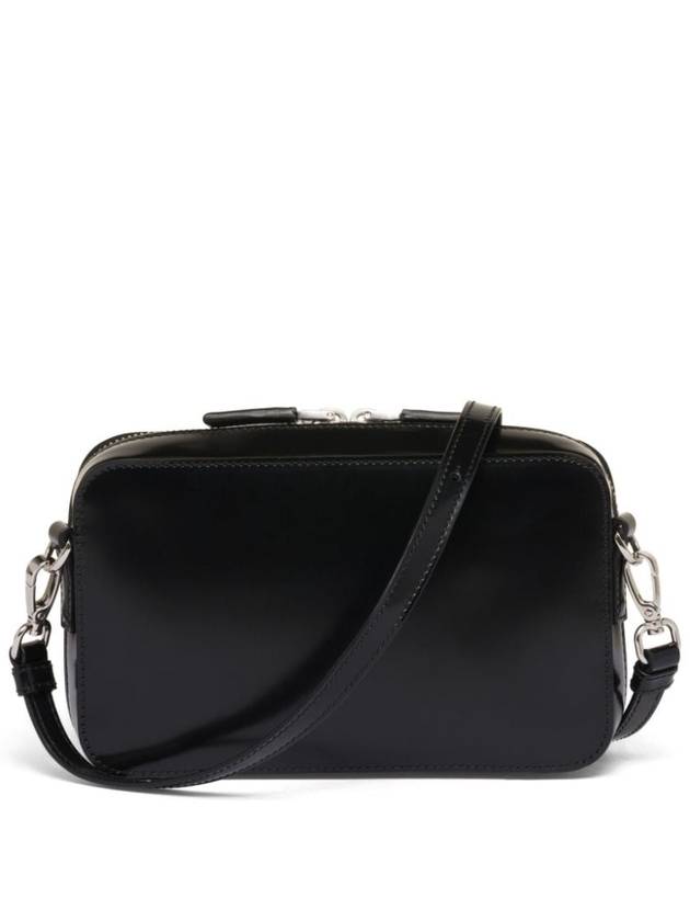 Brique Brushed Leather Messenger Bag Black - PRADA - BALAAN 4