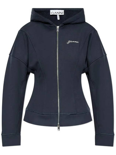 Fleece hooded zip up Sky Captain - GANNI - BALAAN 1