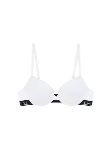 UNDERWEAR Women's Logo Band Stretch Cotton Pushup Bra White 271340 - EMPORIO ARMANI - BALAAN 1