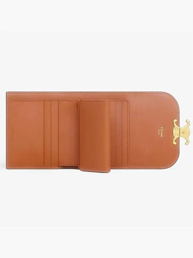 Triomphe Canvas Small Half Wallet Tan - CELINE - BALAAN 6