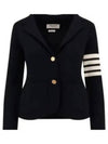 Women's Fine Merino Wool Link Jacket Navy - THOM BROWNE - BALAAN 2