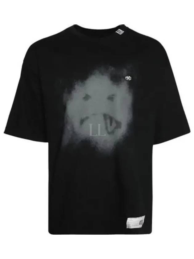 24 A12TS661 Black Smiley Face Print Tee - MIHARA YASUHIRO - BALAAN 1