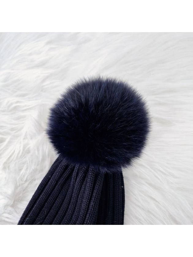 Beretto Pom Beanie Hat Navy - MONCLER - BALAAN 5