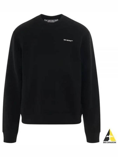 Wave Diag Logo Print Sweatshirt Black - OFF WHITE - BALAAN 2