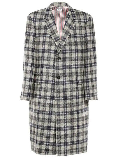 Men's Check Single Coat Grey - THOM BROWNE - BALAAN 2