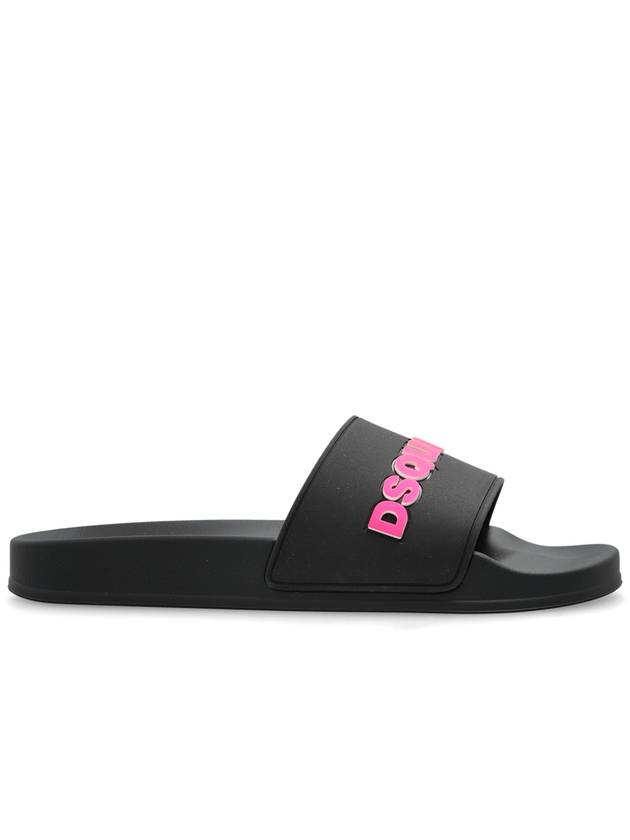 Dsquared2 Rubber Slides With Logo, Women's, Black - DSQUARED2 - BALAAN 1