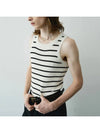 Square neck knit sleeveless black ivory - NOIRER - BALAAN 1