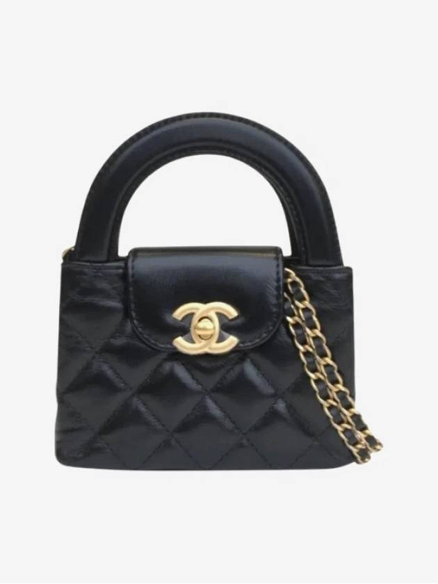 Classic Chain Shiny Aged Calfskin Mini Bag Black - CHANEL - BALAAN 2