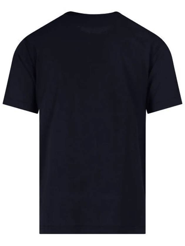 Pisato Effect Logo Patch Short Sleeve T-Shirt Navy - STONE ISLAND - BALAAN 4